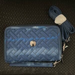 Lug Quickstep convertible wallet in shibori blue with bonus free lug pen! NWOT